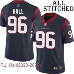 Navy Home Embroidered P.J. Hall Jersey Houston Texans #96 Stitched Jerseys