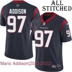 Navy Home Embroidered Mario Addison Jersey Houston Texans #97 Stitched Jerseys