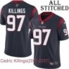 Navy Home Embroidered Cedric Killings Jersey Houston Texans #97 Stitched Jerseys