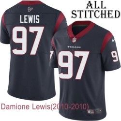 Navy Home Embroidered Damione Lewis Jersey Houston Texans #97 Stitched Jerseys