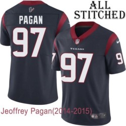 Navy Home Embroidered Jeoffrey Pagan Jersey Houston Texans #97 Stitched Jerseys