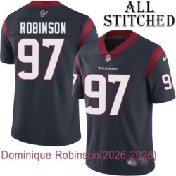 Navy Home Embroidered Dominique Robinson Jersey Houston Texans #97 Stitched Jerseys