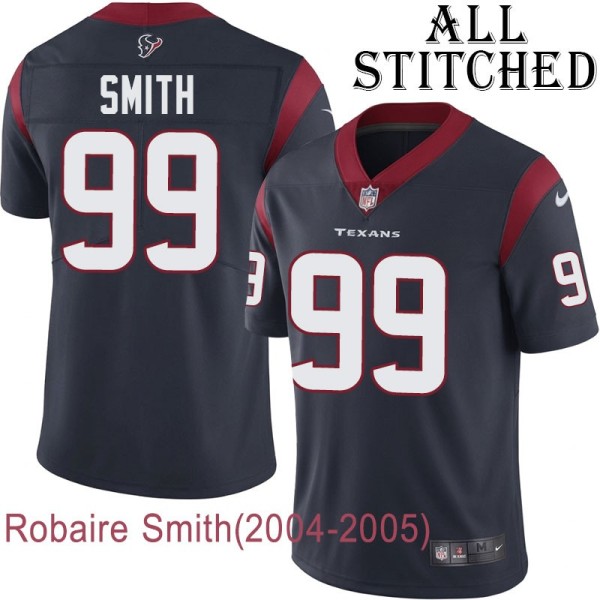 Navy Home Embroidered Robaire Smith Jersey Houston Texans #99 Stitched Jerseys