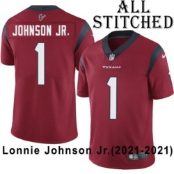 Red Embroidered Lonnie Johnson Jr. Jersey Houston Texans #1 Stitched Jerseys