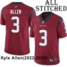 Red Embroidered Kyle Allen Jersey Houston Texans #3 Stitched Jerseys