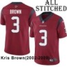 Red Embroidered Kris Brown Jersey Houston Texans #3 Stitched Jerseys