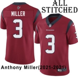 Red Embroidered Anthony Miller Jersey Houston Texans #3 Stitched Jerseys