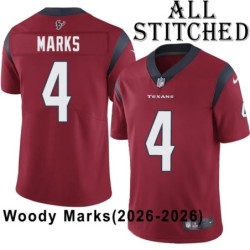 Red Embroidered Woody Marks Jersey Houston Texans #4 Stitched Jerseys