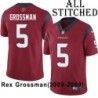 Red Embroidered Rex Grossman Jersey Houston Texans #5 Stitched Jerseys