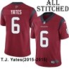 Red Embroidered T.J. Yates Jersey Houston Texans #6 Stitched Jerseys