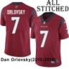 Red Embroidered Dan Orlovsky Jersey Houston Texans #7 Stitched Jerseys