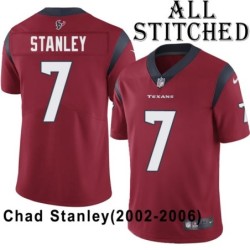 Red Embroidered Chad Stanley Jersey Houston Texans #7 Stitched Jerseys