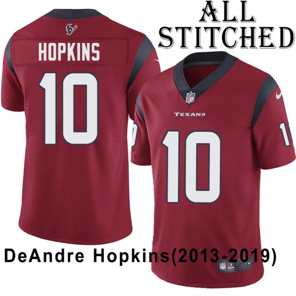 Red Embroidered DeAndre Hopkins Jersey Houston Texans #10 Stitched Jerseys