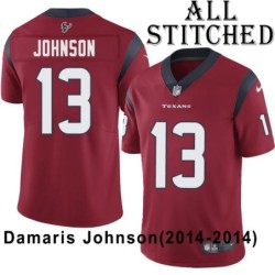 Red Embroidered Damaris Johnson Jersey Houston Texans #13 Stitched Jerseys