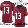 Red Embroidered Del'Shawn Phillips Jersey Houston Texans #13 Stitched Jerseys