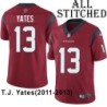 Red Embroidered T.J. Yates Jersey Houston Texans #13 Stitched Jerseys