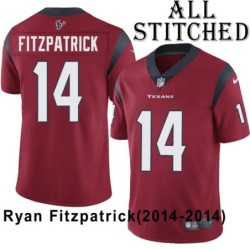 Red Embroidered Ryan Fitzpatrick Jersey Houston Texans #14 Stitched Jerseys