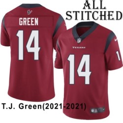 Red Embroidered T.J. Green Jersey Houston Texans #14 Stitched Jerseys