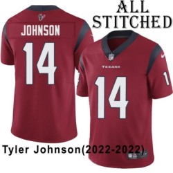 Red Embroidered Tyler Johnson Jersey Houston Texans #14 Stitched Jerseys