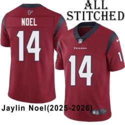 Red Embroidered Jaylin Noel Jersey Houston Texans #14 Stitched Jerseys
