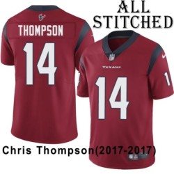 Red Embroidered Chris Thompson Jersey Houston Texans #14 Stitched Jerseys