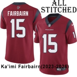 Red Embroidered Ka'imi Fairbairn Jersey Houston Texans #15 Stitched Jerseys
