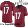 Red Embroidered Kris Boyd Jersey Houston Texans #17 Stitched Jerseys