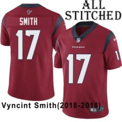 Red Embroidered Vyncint Smith Jersey Houston Texans #17 Stitched Jerseys