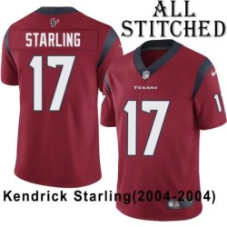 Red Embroidered Kendrick Starling Jersey Houston Texans #17 Stitched Jerseys