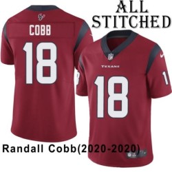 Red Embroidered Randall Cobb Jersey Houston Texans #18 Stitched Jerseys