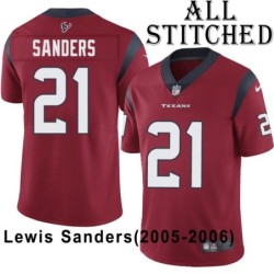 Red Embroidered Lewis Sanders Jersey Houston Texans #21 Stitched Jerseys