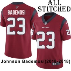 Red Embroidered Johnson Bademosi Jersey Houston Texans #23 Stitched Jerseys