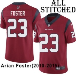 Red Embroidered Arian Foster Jersey Houston Texans #23 Stitched Jerseys