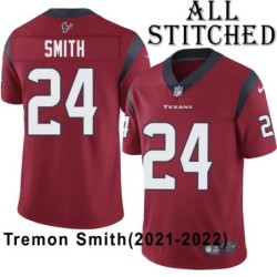 Red Embroidered Tremon Smith Jersey Houston Texans #24 Stitched Jerseys