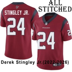 Red Embroidered Derek Stingley Jr. Jersey Houston Texans #24 Stitched Jerseys