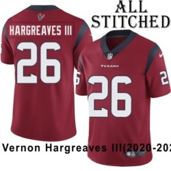Red Embroidered Vernon Hargreaves III Jersey Houston Texans #26 Stitched Jerseys