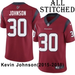 Red Embroidered Kevin Johnson Jersey Houston Texans #30 Stitched Jerseys