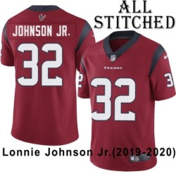Red Embroidered Lonnie Johnson Jr. Jersey Houston Texans #32 Stitched Jerseys