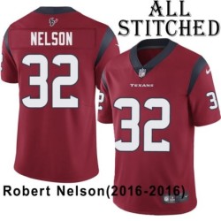 Red Embroidered Robert Nelson Jersey Houston Texans #32 Stitched Jerseys
