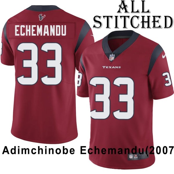 Red Embroidered Adimchinobe Echemandu Jersey Houston Texans #33 Stitched Jerseys