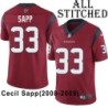 Red Embroidered Cecil Sapp Jersey Houston Texans #33 Stitched Jerseys