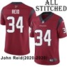Red Embroidered John Reid Jersey Houston Texans #34 Stitched Jerseys