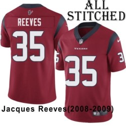 Red Embroidered Jacques Reeves Jersey Houston Texans #35 Stitched Jerseys