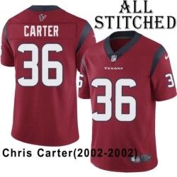 Red Embroidered Chris Carter Jersey Houston Texans #36 Stitched Jerseys