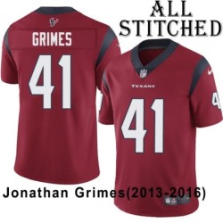 Red Embroidered Jonathan Grimes Jersey Houston Texans #41 Stitched Jerseys