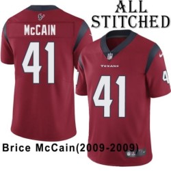 Red Embroidered Brice McCain Jersey Houston Texans #41 Stitched Jerseys