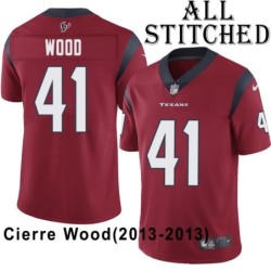 Red Embroidered Cierre Wood Jersey Houston Texans #41 Stitched Jerseys