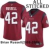 Red Embroidered Brian Russell Jersey Houston Texans #42 Stitched Jerseys