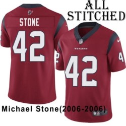 Red Embroidered Michael Stone Jersey Houston Texans #42 Stitched Jerseys