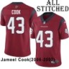Red Embroidered Jameel Cook Jersey Houston Texans #43 Stitched Jerseys